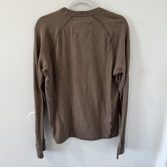 VINTAGE Abercrombie & Fitch Shirt Mens Small Grey Muscle Y2K 90s Thermal Striped - Picture 4 of 7